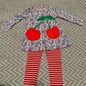Mini Boden cherries outfit (size 5-6)
